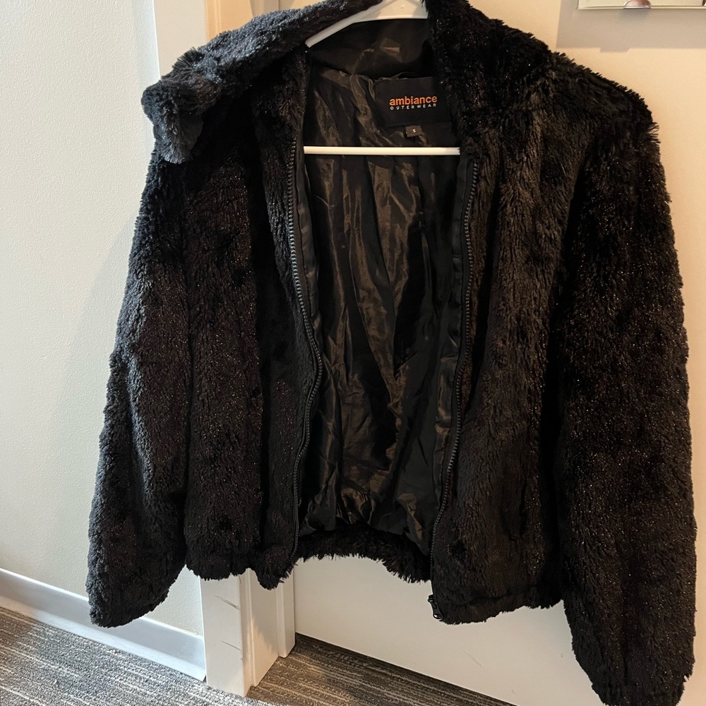 Faux fur black jacket